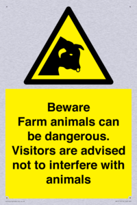 Beware Farm animals can be dangerous. Visitors are advised not to interfere with animals